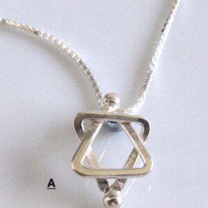 Star of David Sterling Silver Charm Pendant. Magen David Cameo Charm. מגן דוד מכסף image 4