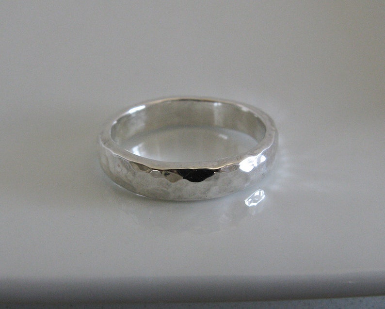 His and Her Flat Edge Engagement Band Set Sterling Silver wedding Band Rings Set