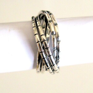 Men's Jewelry. Six Interlocked Sterling Silver Infinity Ring - Etsy