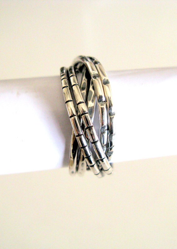 Men's Jewelry. Six Interlocked Sterling Silver Infinity Ring - Etsy