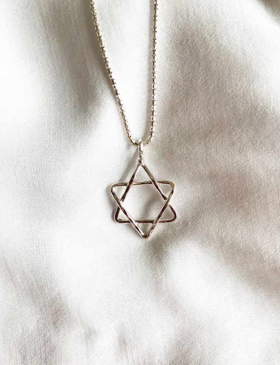 Sterling Silver Star of David Pendant: Jewish Talisman Charm - Etsy
