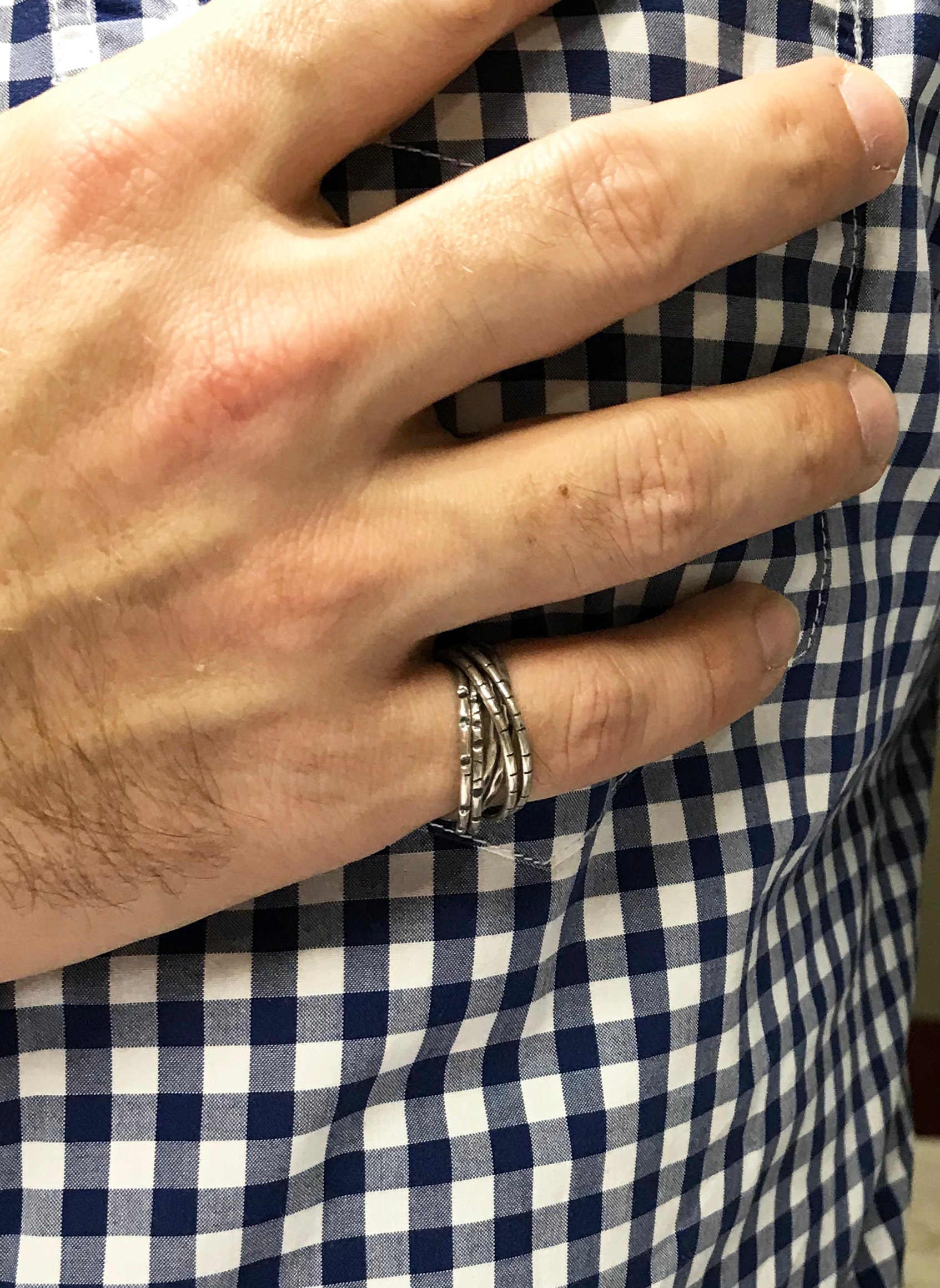 Men's Jewelry. Six Interlocked Sterling Silver Infinity Ring - Etsy