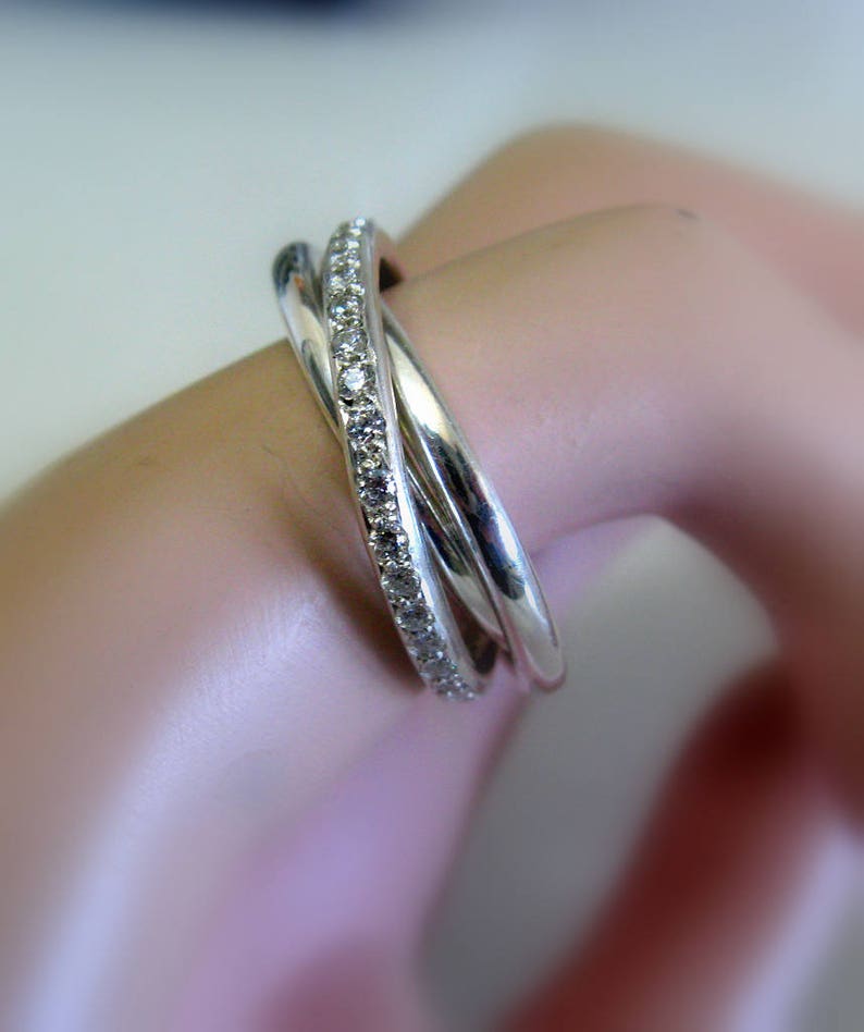Sterling Silver Russian Wedding Ring. Trinity Engagement Ring. Etsy