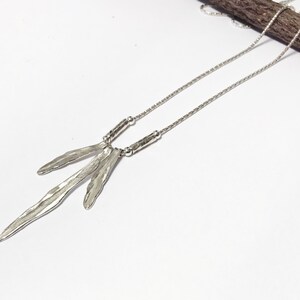 Sterling Silver Wheat Leaves Necklace. Fine Jewelry