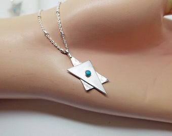 Star of David  Charm Pendant with Turquoise. Handmade Sterling Silver Cameo Charm - מגן דוד  מכסף