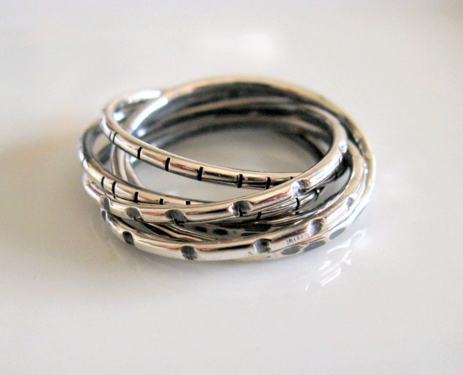 Men's Jewelry. Six Interlocked Sterling Silver Infinity Ring - Etsy