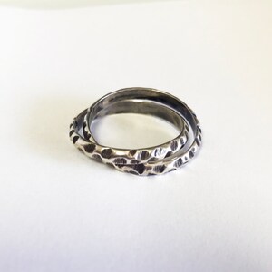 Unisex Infinity Ring. Two Interlocked Organic Ring. Sterling Silver Interlocked Ring image 7