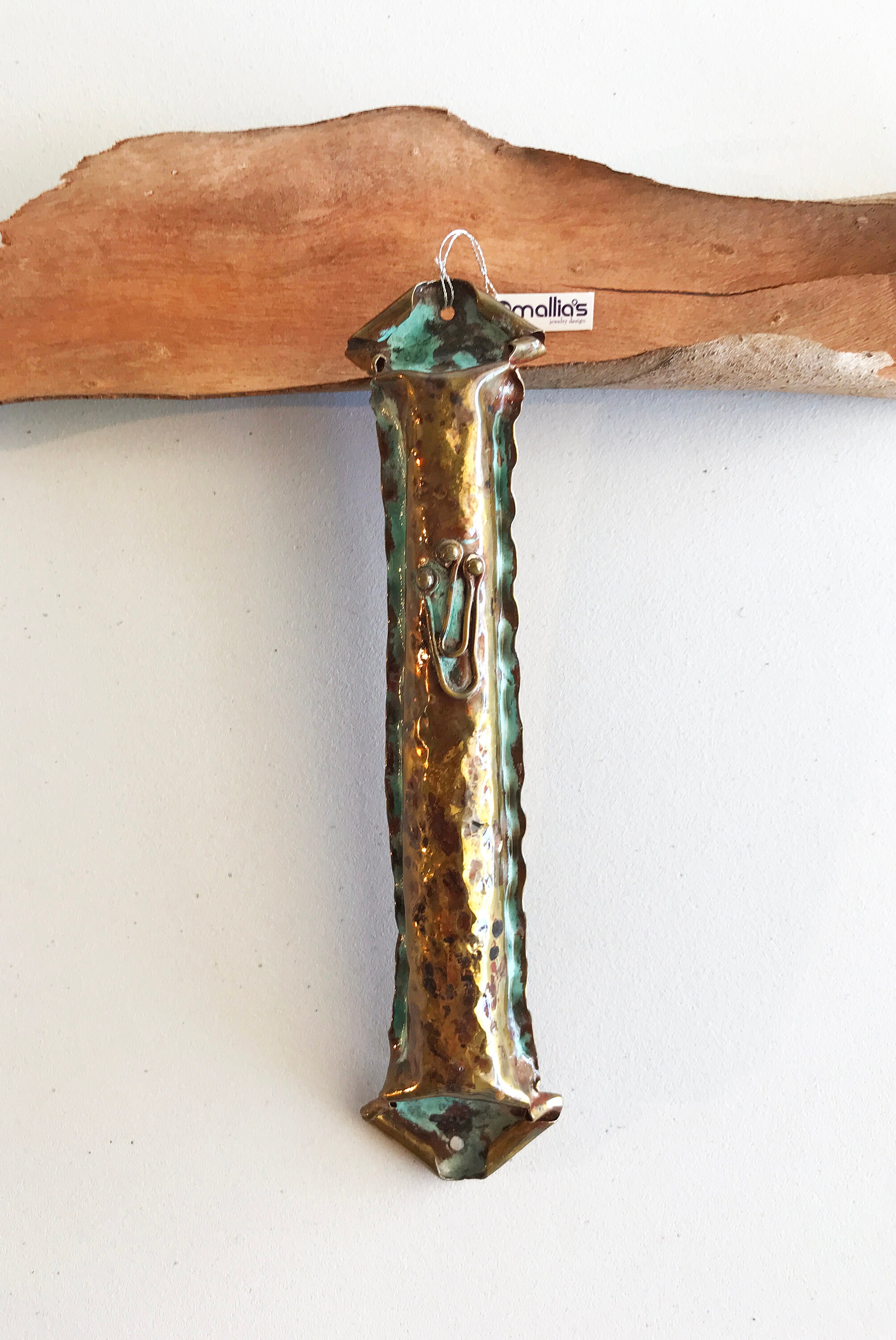 Mezuzah Case Holder. Israeli Artisan Handmade Judaica. Jewish Home