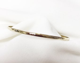 14K Solid White Gold Bangle Bracelet. 18K White Gold Bangle Bracelet. Fine Jewelry