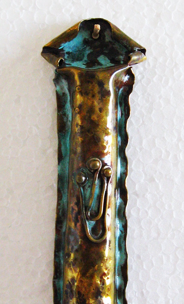 Mezuzah Case Holder. Israeli Artisan Handmade Judaica. Jewish Home