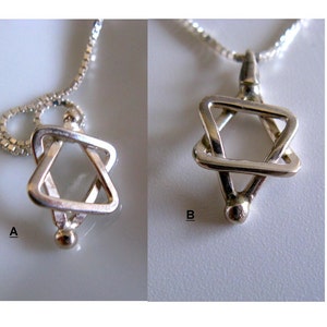 Star of David Sterling Silver Charm Pendant. Magen David Cameo Charm. מגן דוד מכסף image 3