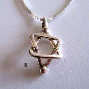 Star of David Sterling Silver Charm Pendant. Magen David Cameo Charm. מגן דוד מכסף image 1