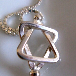 Star of David Sterling Silver Charm Pendant. Magen David Cameo Charm. מגן דוד מכסף image 2