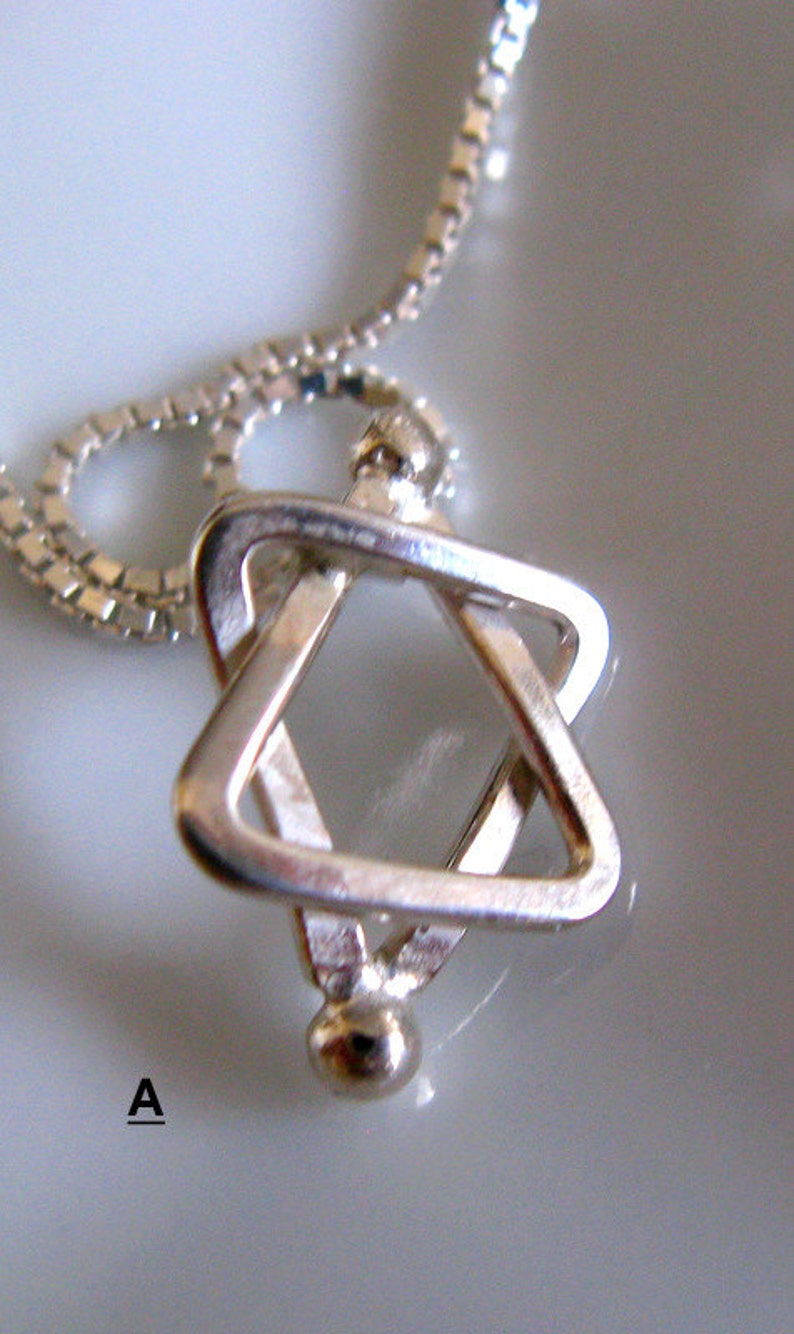 Star of David Sterling Silver Charm Pendant. Magen David Cameo Charm. מגן דוד מכסף image 2