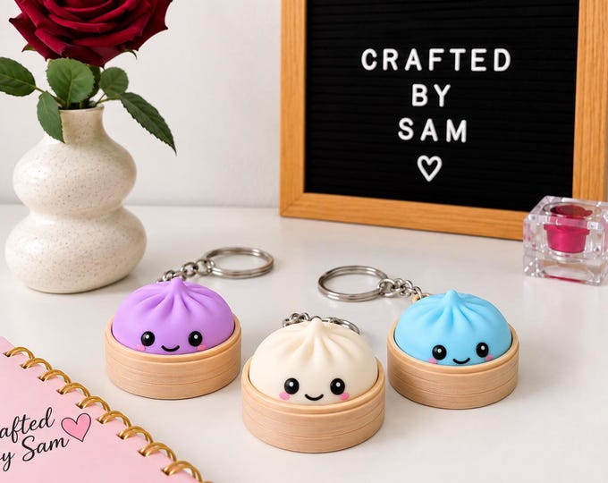 Kawaii Dumpling Keychains with Click