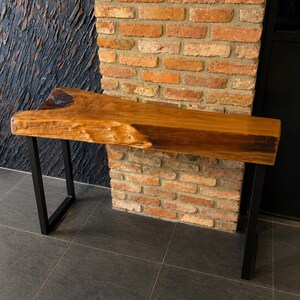 Mesa consola de nogal macizo / Mesa de entrada hecha a mano / Consola moderna para pasillo / Mesa auxiliar minimalista de madera para sofá