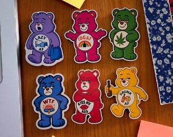 I Don't Care Bears - Vinyl Stickers
