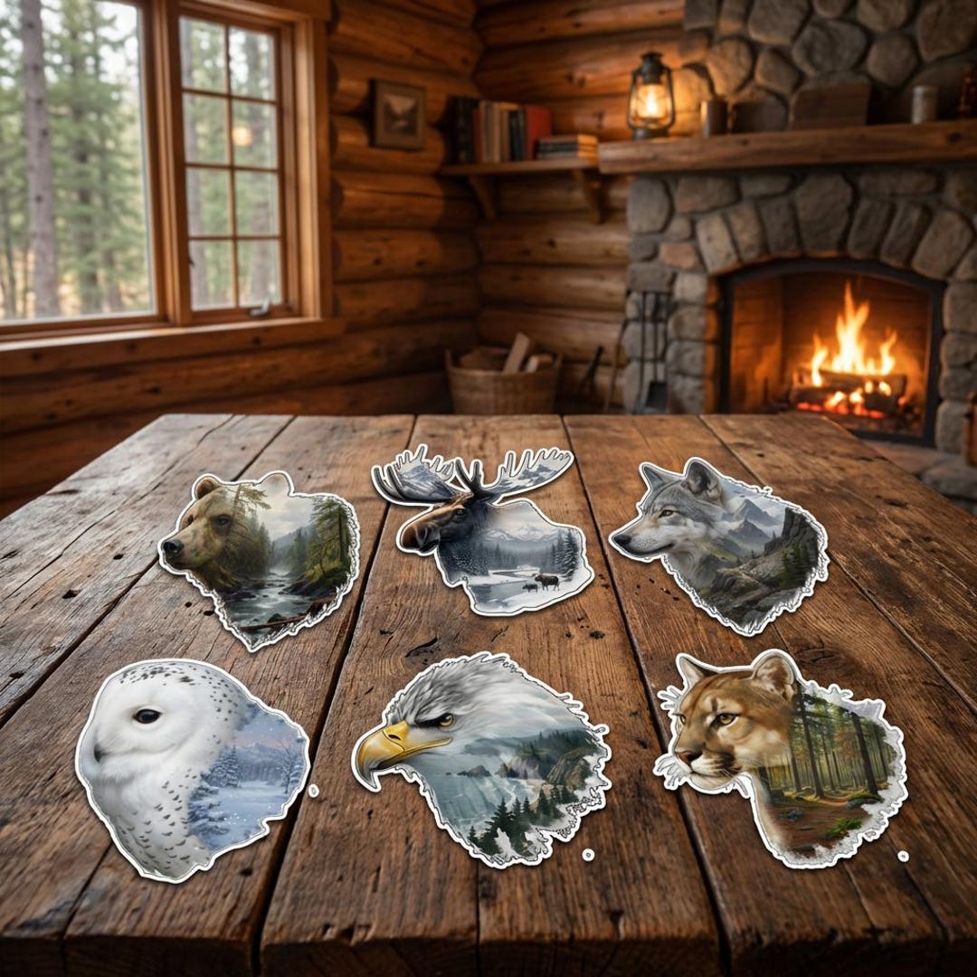 Large Wild Sticker Wildlife Sticker Set – 6 Designs - Etsy