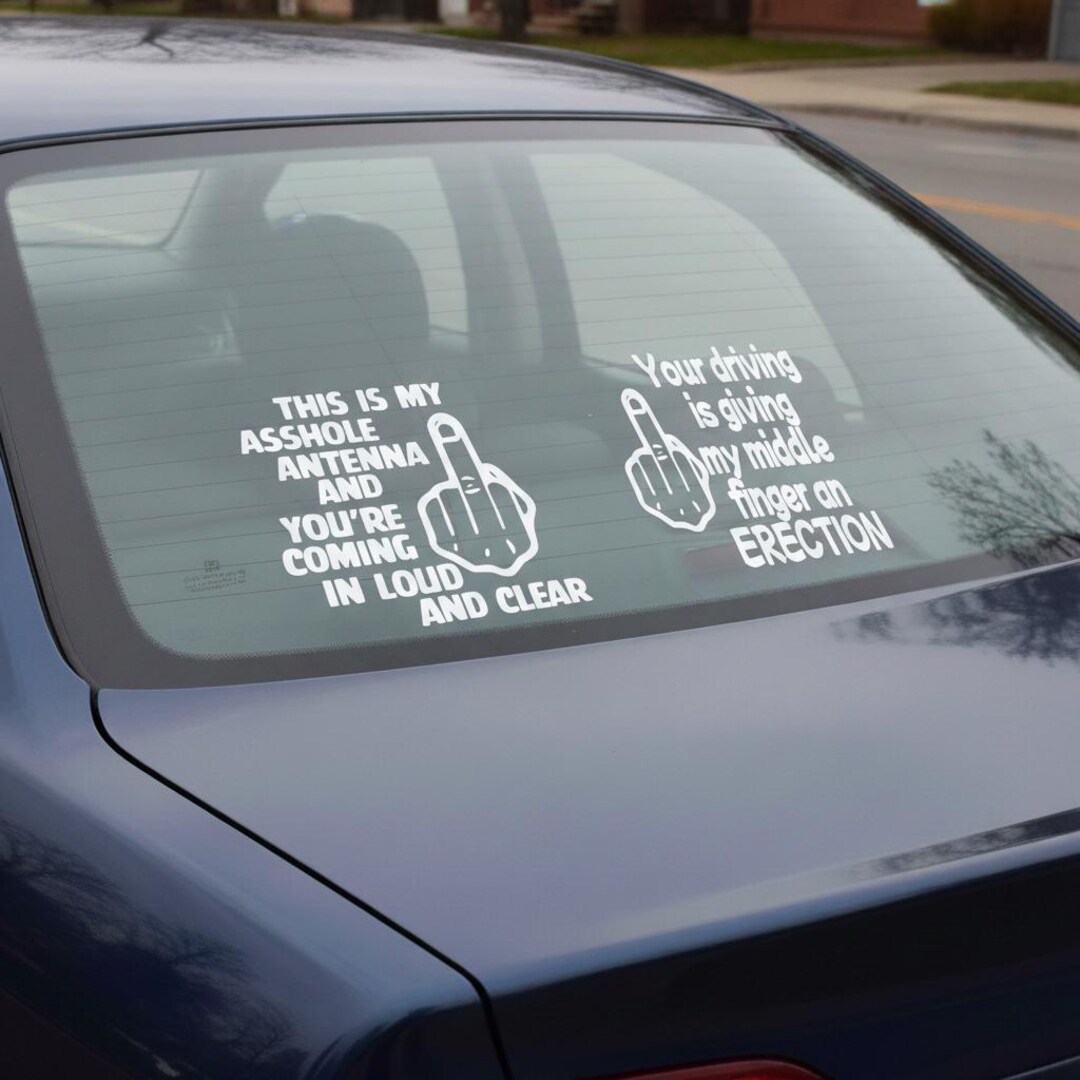 Middle Finger Car Rim Middle Finger Car Decal – Funny Vinyl Decal - Etsy