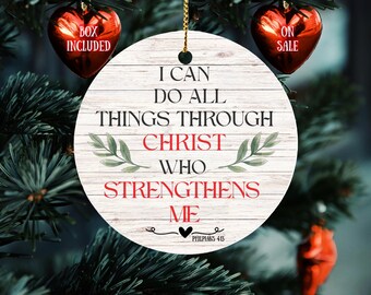 Philippiens 4:13 ornement en céramique, cadeau chrétien, souvenir de la foi