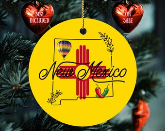 Décoration State Pride : souvenir en céramique du Nouveau-Mexique avec boîte-cadeau