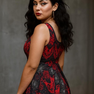 Red Black Gothic Dress - Etsy Red Black Gothic Dress - Etsy