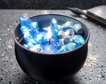 Crystal Caldron Tin Candle