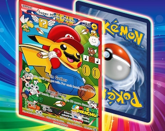 Custom-made Mario Pikachu Card - Etsy