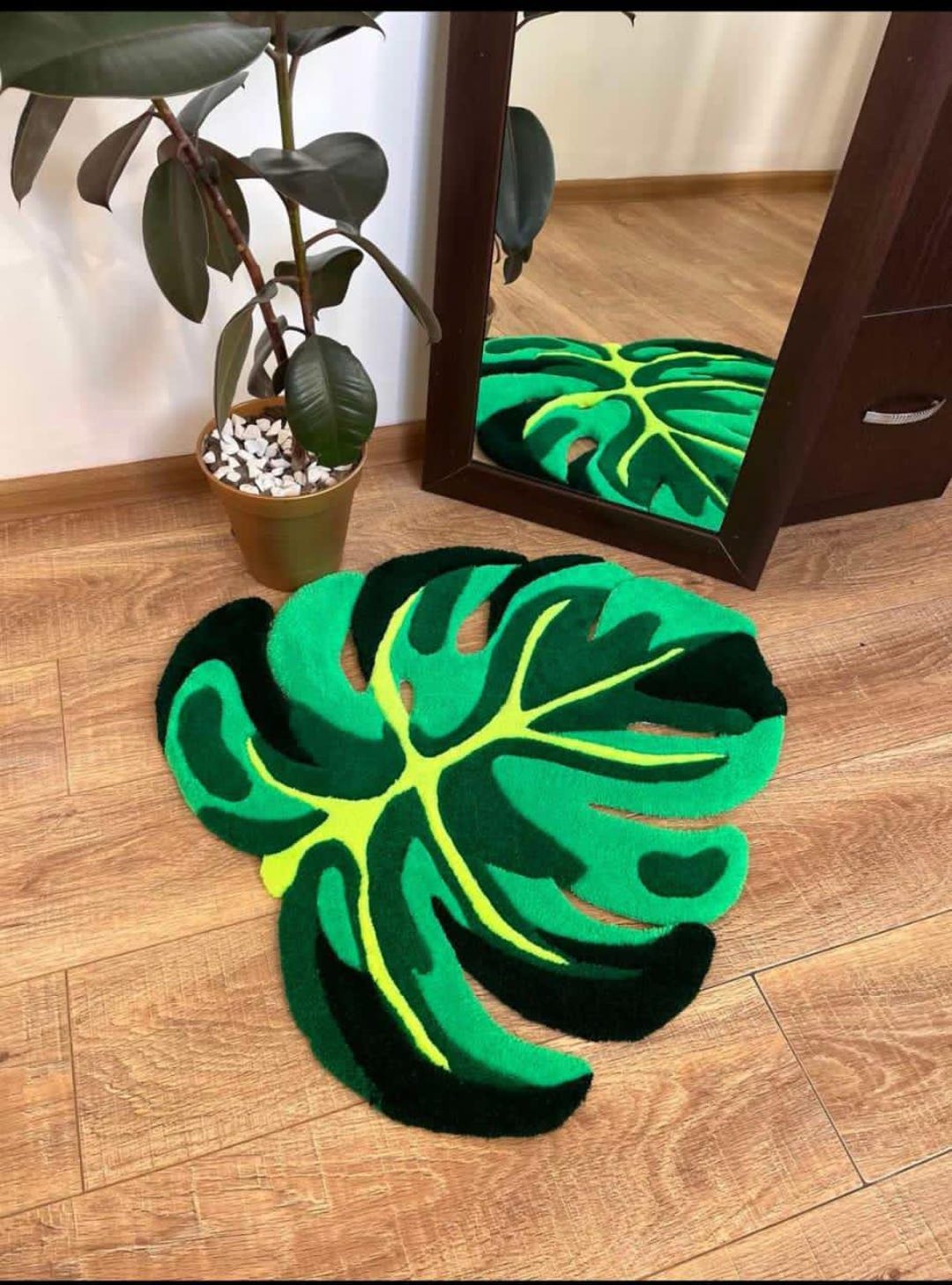 Handmade Tufted Monstera Leaf Rug Tropical Boho Home Decor - Etsy