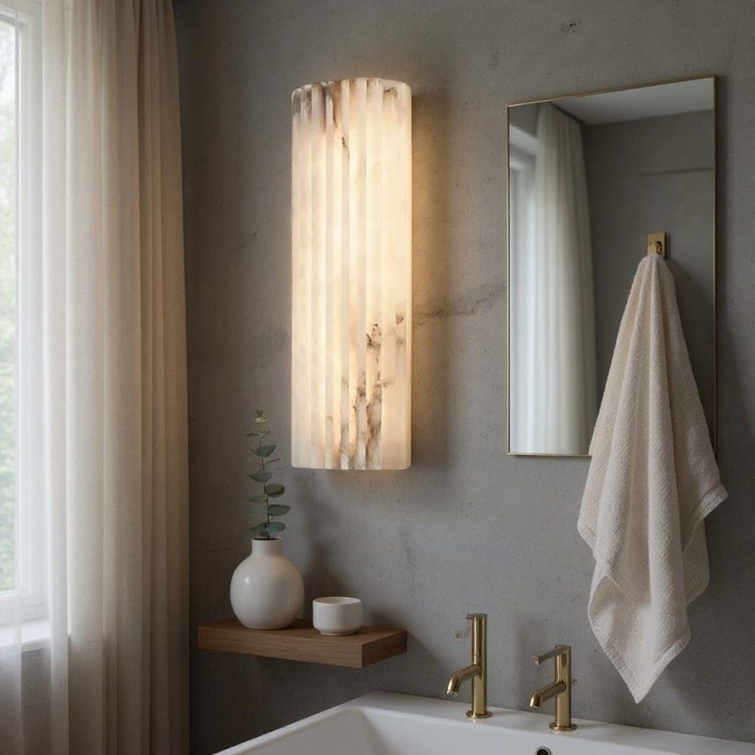 Modern Marble Wall Sconce: Elegant Ambient Lighting - Etsy