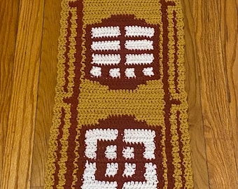 7 ft Acrylic Journey Inspired Scarf, ready to ship, red, gold, white, gamer