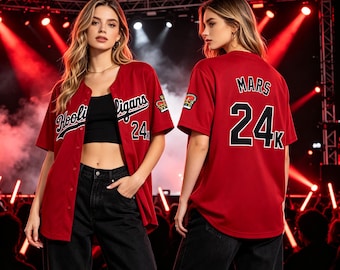 Custom Retro Hooligans 24-K Baseball Jersey, Personalized Name Number Sport Shirt, Concert Music Festival Outfit, Kpop Lover Fan Gift