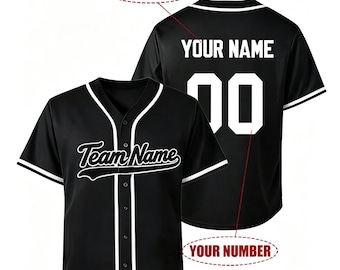 Custom Embroidered Baseball Jersey, Personalized Team Name Number Game Sports Shirt for Fans gifts