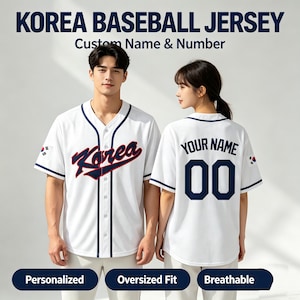 Korea K-pop/Italia Baseball Jersey, Custom Name Number Embroidered,Country National Flag Patch Game Day Shirt Fan Gift