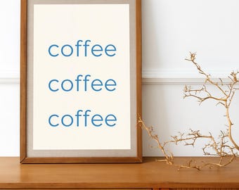Coffee Minimalist Print – Modern Bar Art, Coastal Style (Digital Download)