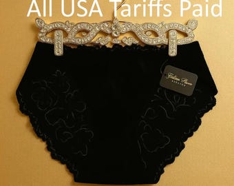 6 Pack Lace Panties, Dainty Lingerie, Soft Low-Rise Bikini