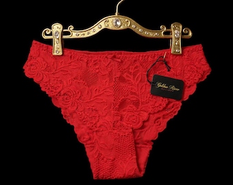 6 Pack Floral Lace Panties, Dainty Bikini Underwear, Elegant Lingerie