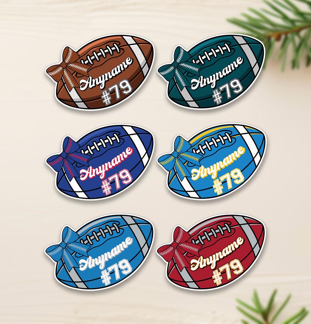 Football Display Names Football Decal | Custom Football Name Sticker | Personalized Player Car ...
