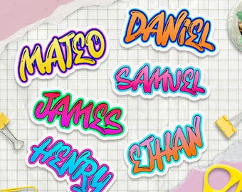 Custom Graffiti Name Sticker | Personalized Urban Vinyl Decal for Laptops & Bottles