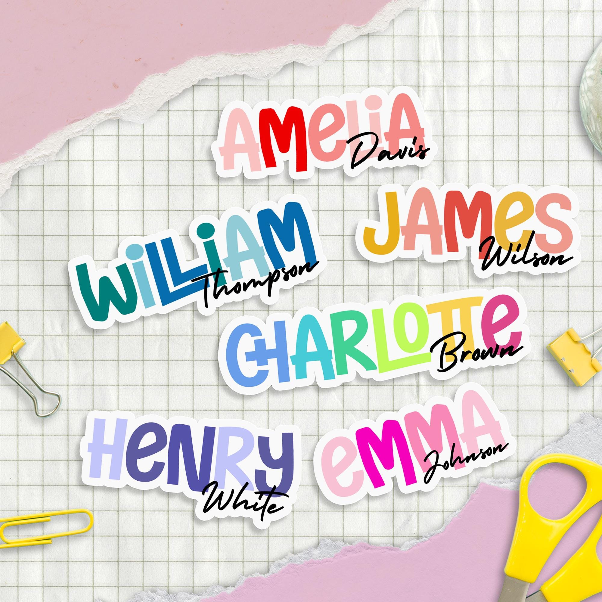 Waterproof Vinyl Name Stickers: Custom Decals for Bottles, Laptops