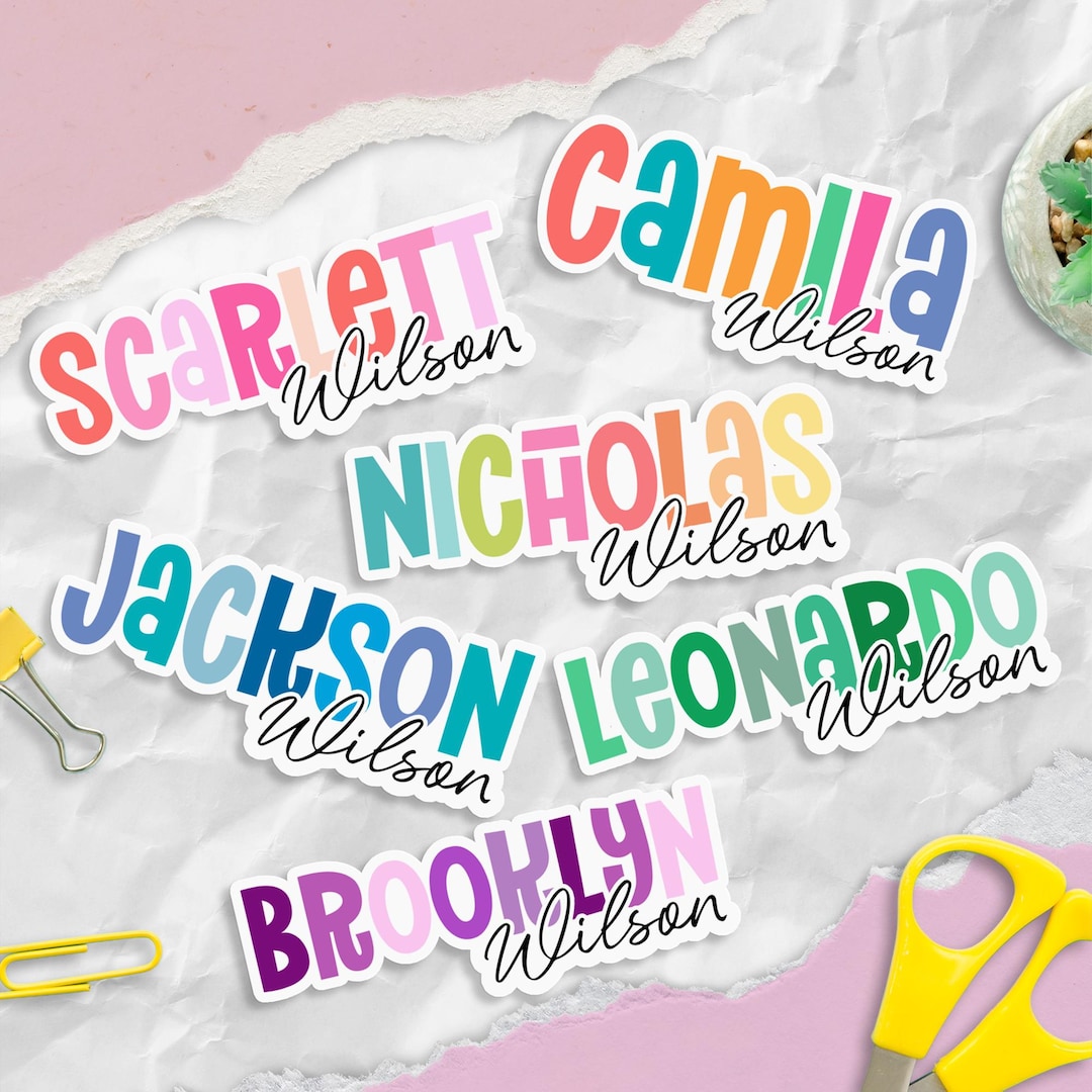 Custom Name Sticker | Waterproof Vinyl Name Decal for Bottles, Laptops & More