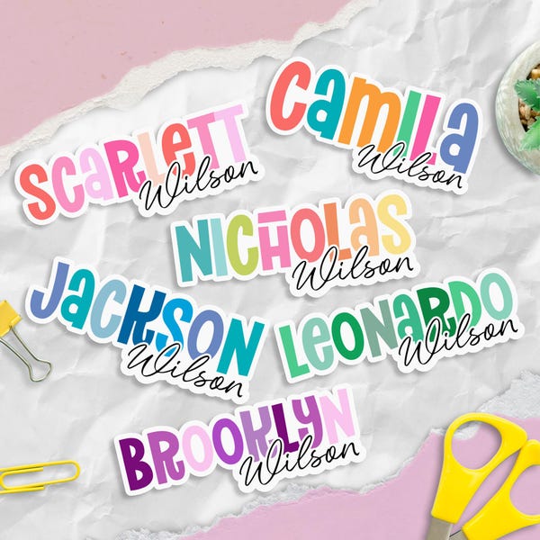 Custom Name Sticker | Waterproof Vinyl Name Decal for Bottles, Laptops & More