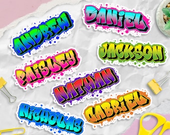 Custom Graffiti Name Sticker | Personalized Street Style Vinyl Decal for Laptop & Water Bottle