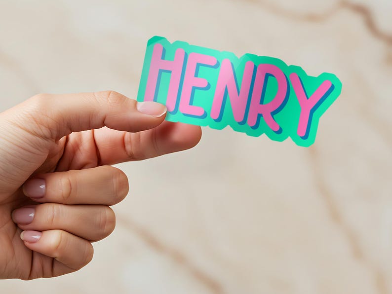 Waterproof Custom Vinyl Name Stickers: Personalized Decals - Etsy