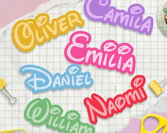 Custom Pastel Name Sticker | Personalized Vinyl Label for Kids, Bottles & Laptops