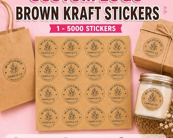 Custom Brown Kraft Stickers | Personalized Sticker Labels for Small Business Branding