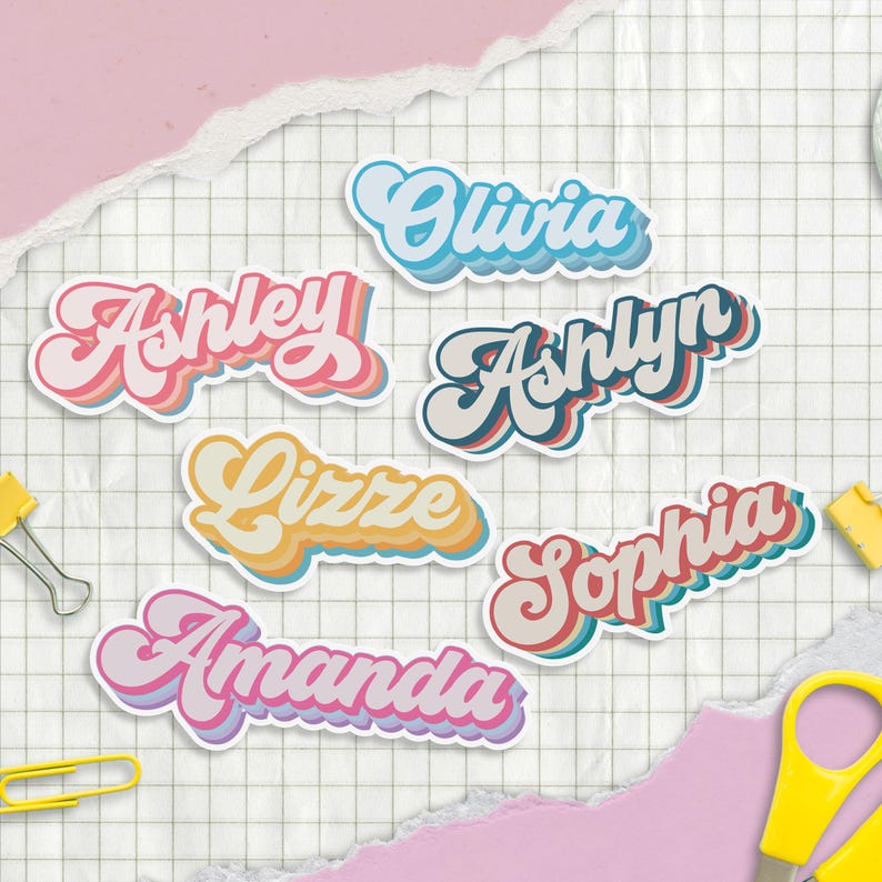 Waterproof Custom Vinyl Name Decals: Personalized Stickers - Etsy