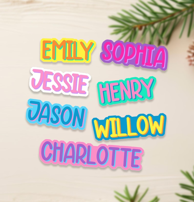 Waterproof Custom Vinyl Name Stickers: Personalized Decals - Etsy