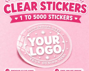 Custom Logo Clear Stickers | Transparent Waterproof Decals For Small Business