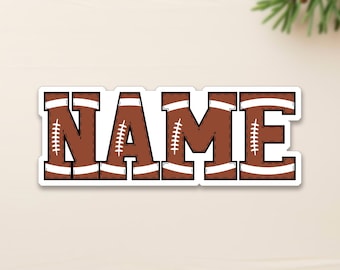 Personalized Football Player Stickers | Custom Name Player Car Decal, Team Number Labels